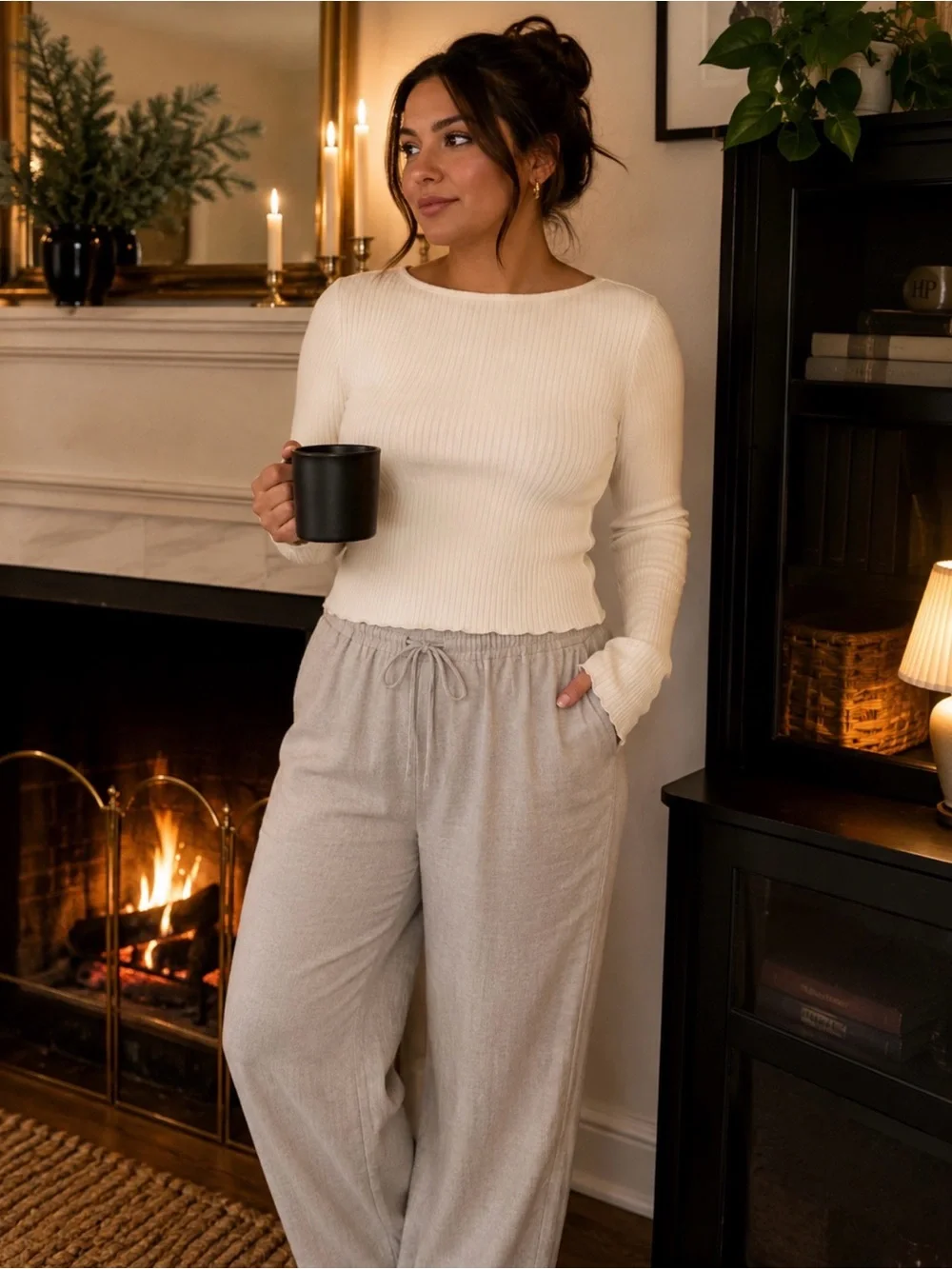 Reformation Miller KnitLong Sleeve Top | Cream | Size Medium | Sustainable Basic